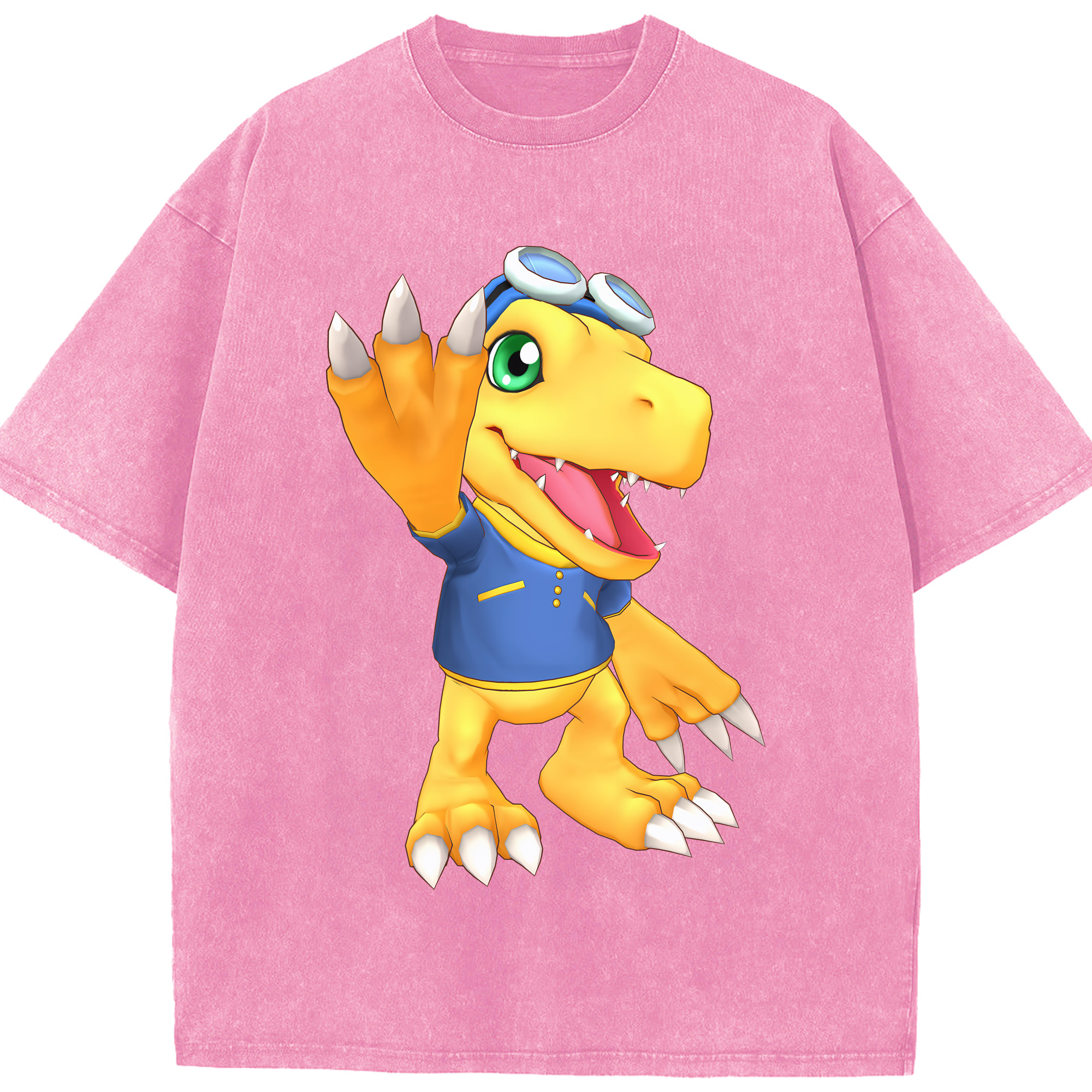 （画像用） Digimon デジタルモンスター/デジモン 綿100% ヴィンテージ風 半袖Tシャツ（フロントプリント）